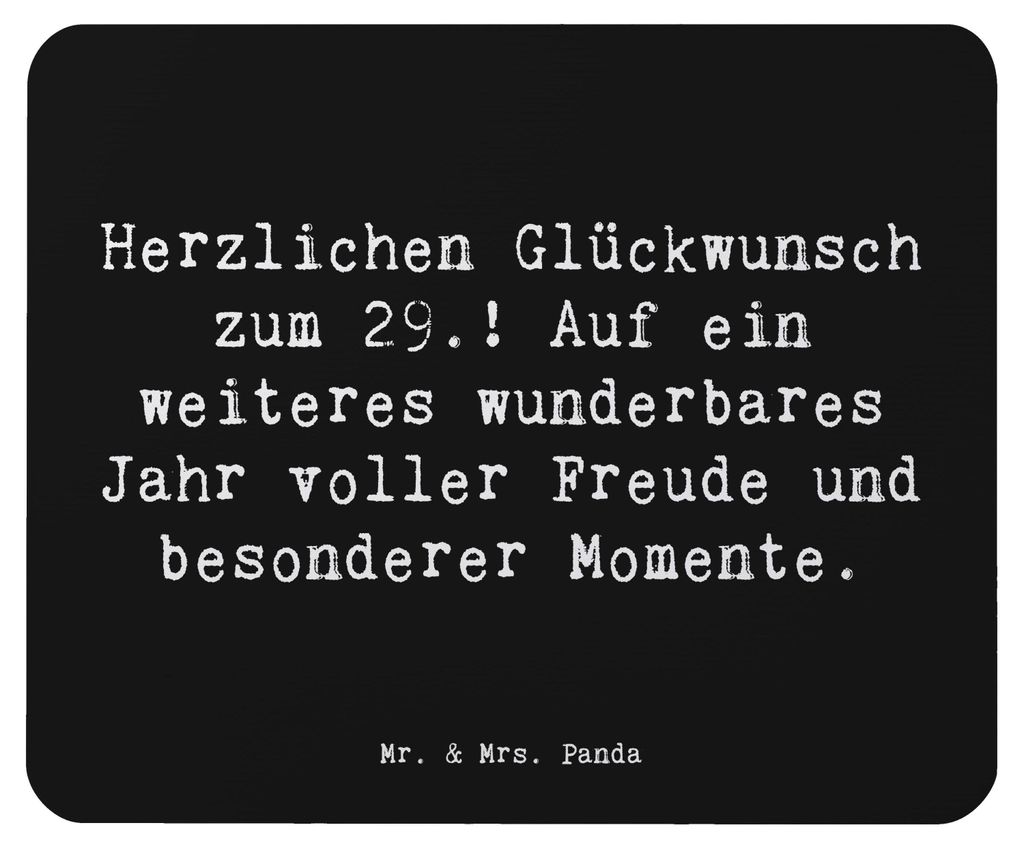 Mr. & Mrs. Panda Mousepad Spruch 29. Geburtstag - Schwarz - Geschenk, computer, pc, Mauspad, Meilenstein, Freude schenken, Glück, Happy Birthday, ...
