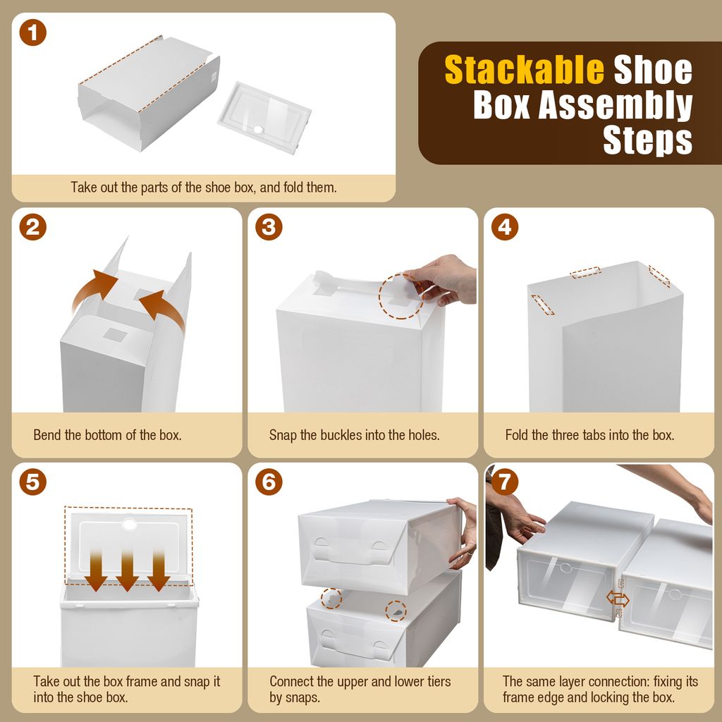 24tlg Schuhkarton Schuhbox Schuhaufbewahrung Stapelbox mit Deckel Shoes Box  