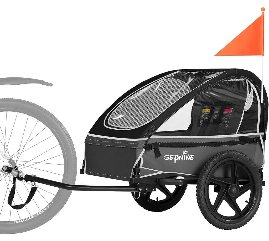 Sepnine BT609S Kinder-Fahrradanhänger – 1 Kinder, Faltbar - Schwarz