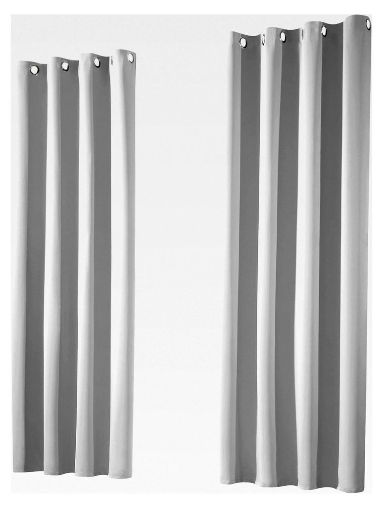1 Paar Thermo-Verdunkelungsgardinen Ösenschal Vorhänge Silber Grau HxB 245x135