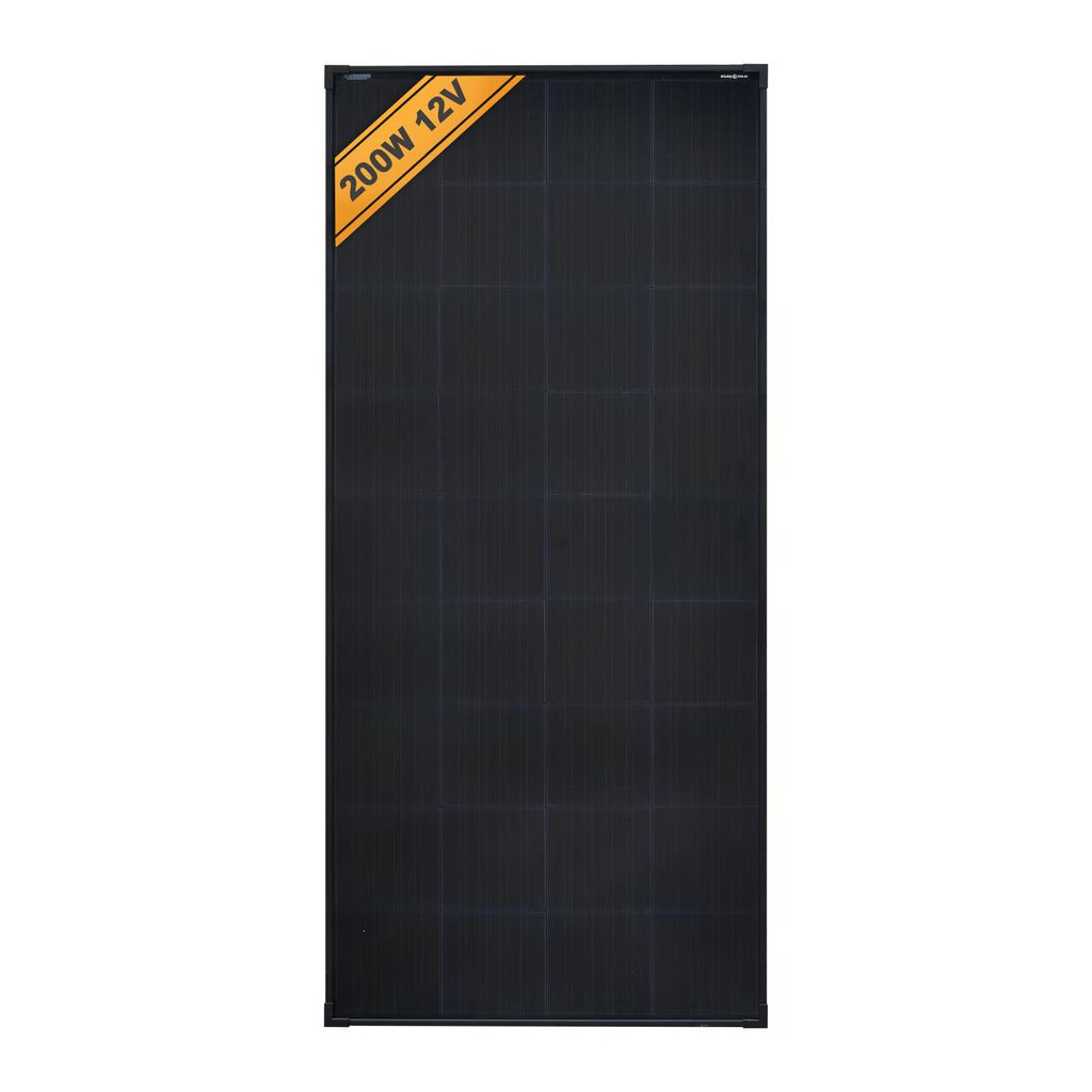 enjoy solar Solarpanel monokristallines Solarmodul 200W 12V (FULL BLACK), 158,75mm Perc-Zellen, 0% MwSt.