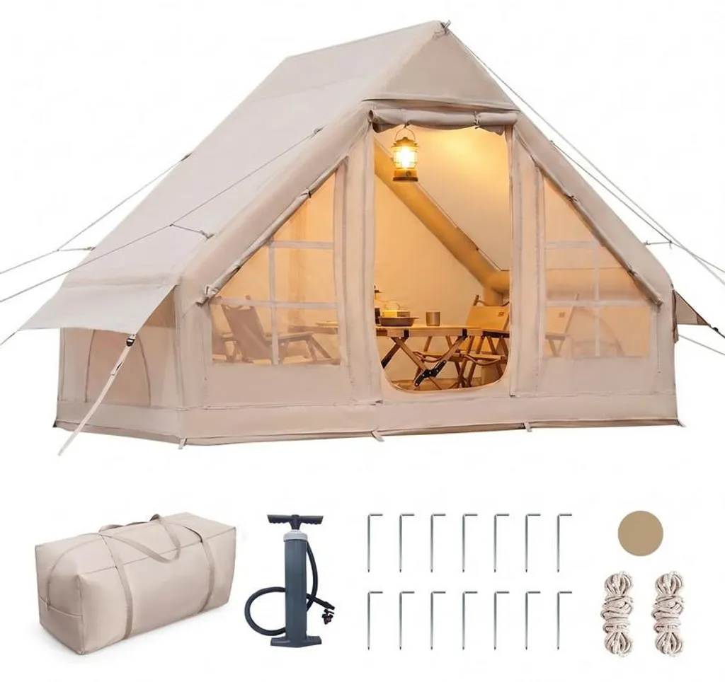 Tente de camping gonflable familiale 8 places montage rapide Oxford