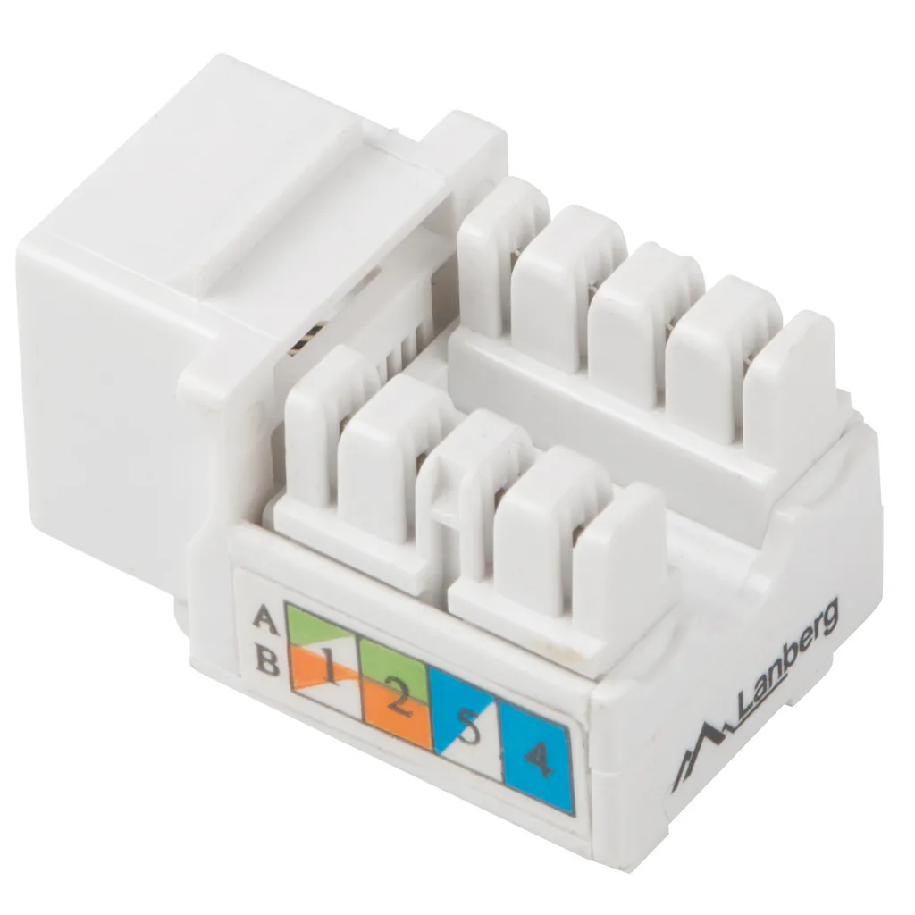 Lanberg KSU6-1090 Keystone Cat6 Bianco - Connettore RJ45 per Muro
