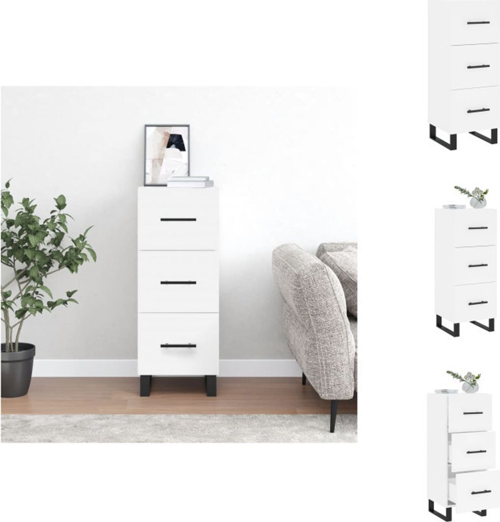vidaXL Sideboard Weiß 34,5x34x90 cm Holzwerkstoff - Sideboards