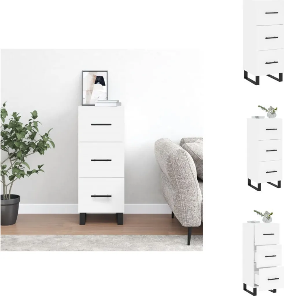 Credenza Bianca vidaXL 34,5x34x90 cm | Mobile Contenitore Moderno