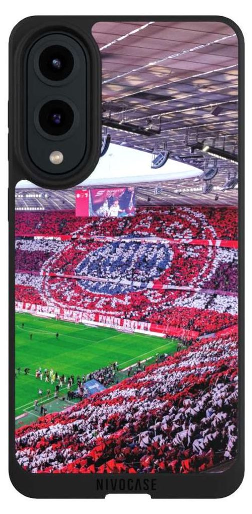 NIVOCASE Handyhülle für Samsung Galaxy S25 Edge Hülle NIVOpure Case Schwarz FC Bayern München FCB Stadion