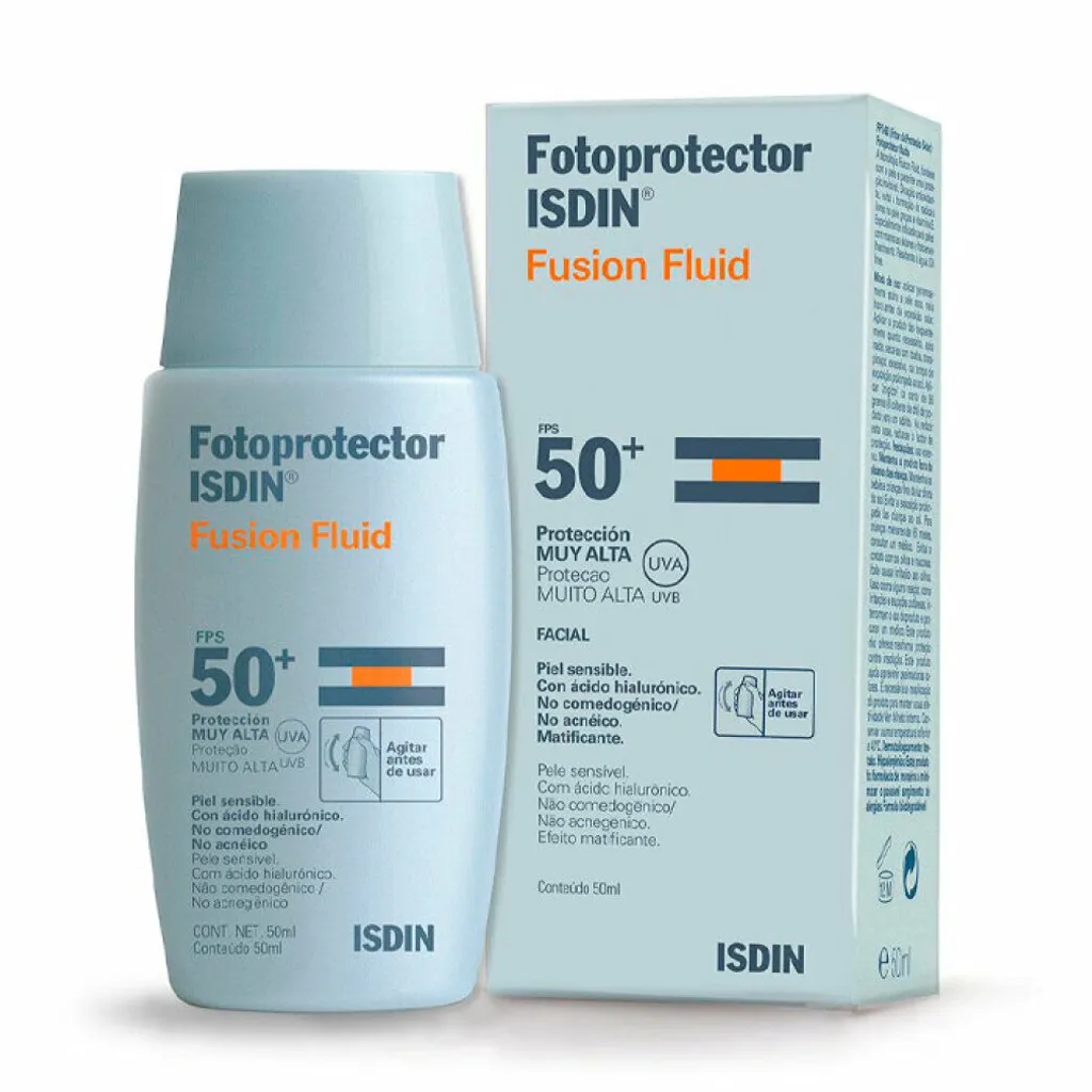 Isdin Fusion Fluid SPF50 50ml - Anti-Brillance et Anti-Traces Solaire Visage