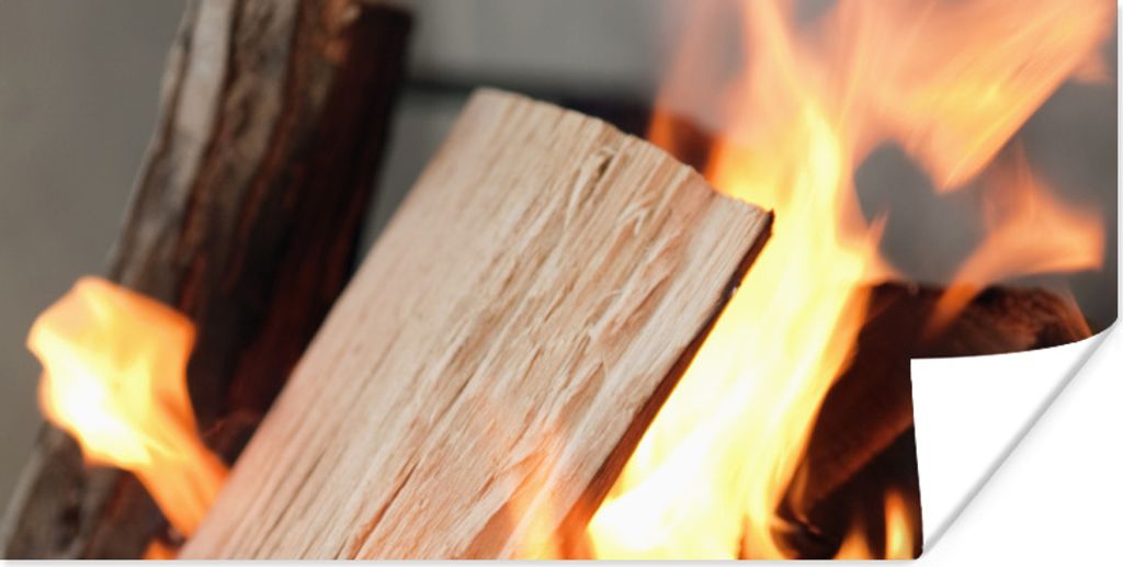 MuchoWow Poster Holzverbrennung am offenen Feuer 120x60 cm - Bild