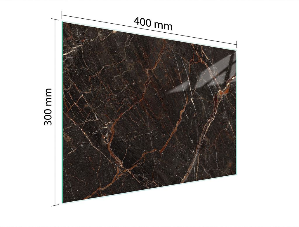 Schneidebrett Herdabdeckplatte Multiglasschneidplatte 40x30 cm Marmor Braun