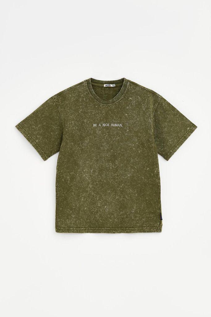 Jungen T-shirt - Khaki - Größe 164 - 100% Baumwolle - Bequeme Jungenbekleidung