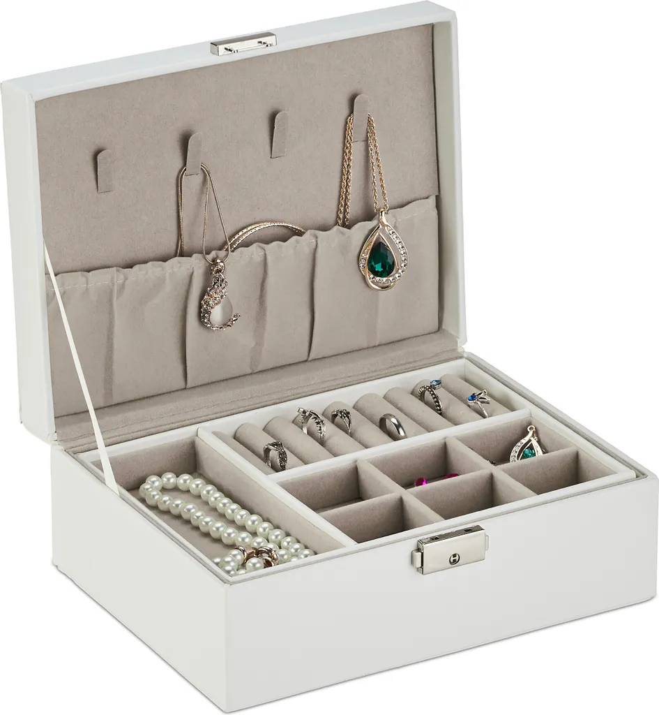 Relaxdays Portagioie Elegante in Similpelle - Organizer per Gioielli