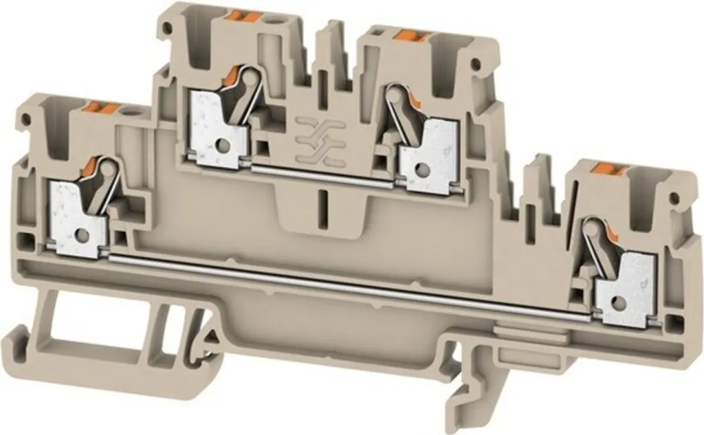 Bloc de jonction double étage A2T 2.5 beige 2,5 mm² pour câblage fixe