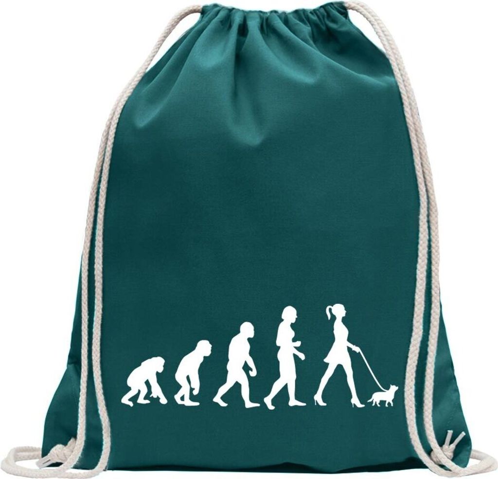 Kiwistar - Turnbeutel - petrol - Evolution It-Girl Trend & Style - Fun Rucksack Sport Beutel Gymsack Baumwolle mit Ziehgurt