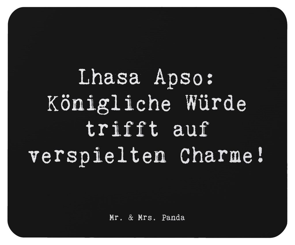 Mr. & Mrs. Panda Mauspad Spruch Lhasa Apso Charme - Schwarz - Geschenk, majestätische Erscheinung, Hundeliebhaber, verspielt, Hunderasse, Mouse Pa...