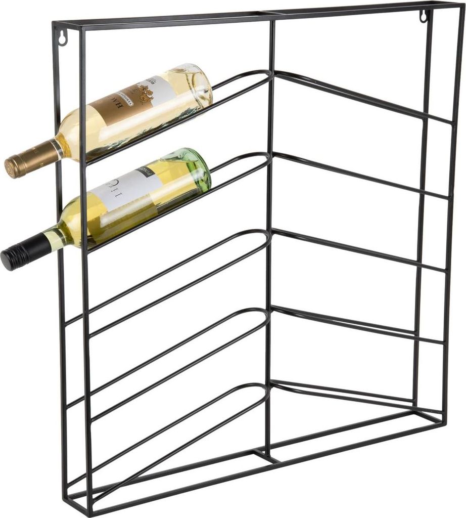 Present Time - Weinregal Cuadro - Schwarz - 67x7.5x66cm - Metall Wand Flaschenregal