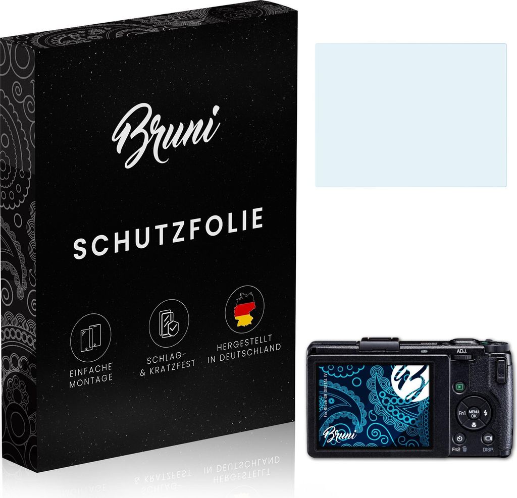 Bruni Basics-Clear 2x Schutzfolie kompatibel mit Ricoh GR DIGITAL IV Folie