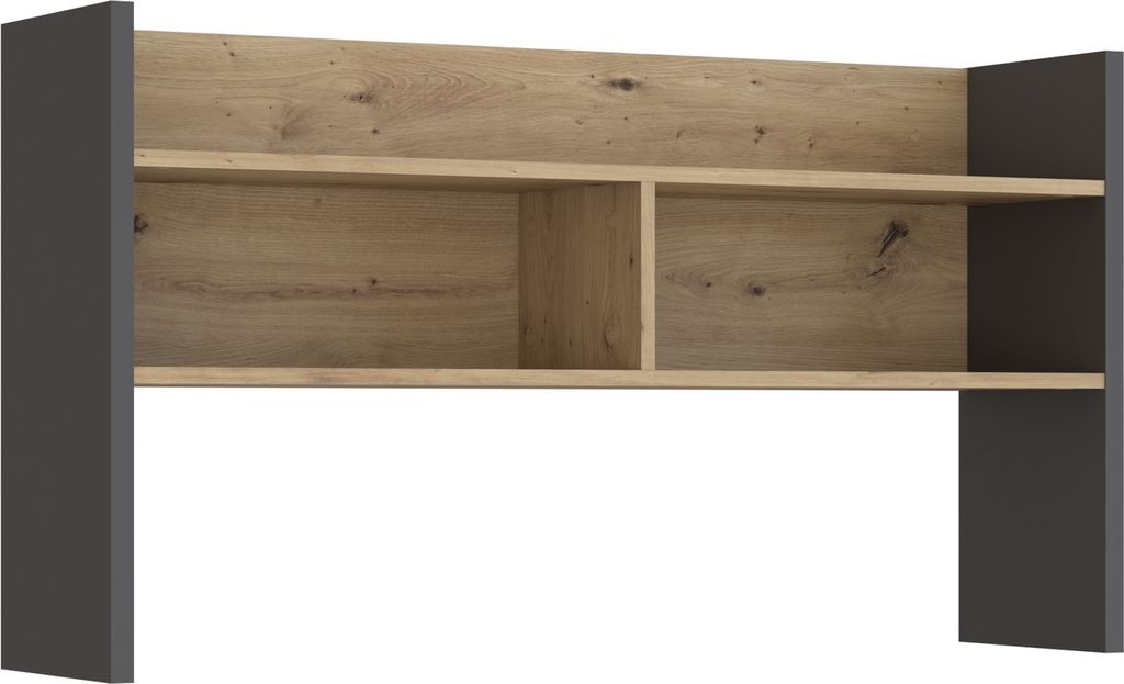 Schreibtischaufsatz >Modultrick< in Grau/ Artisan Eiche Nachbildung, 109,6x60x25,8cm B/H/T
