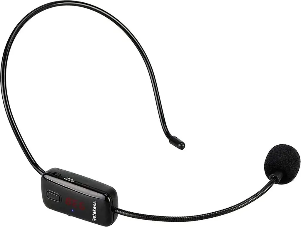 Microphone sans fil avec batterie rechargeable et écran numérique