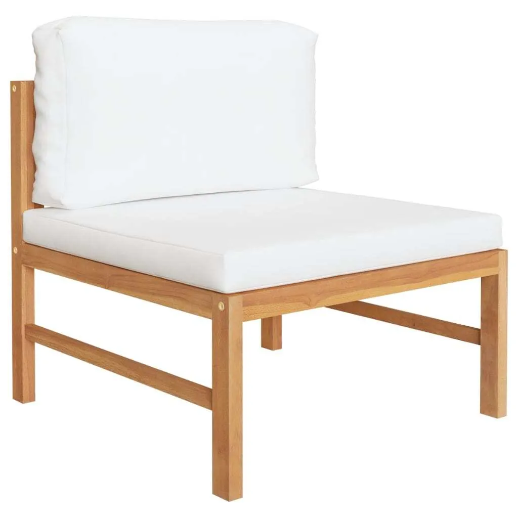 Set Relax Giardino Teak e Cuscini Avorio - Atmosfera Mediterranea