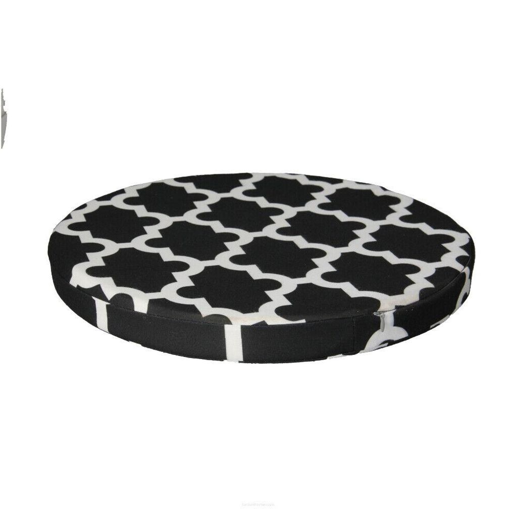 Bertoni RING, Rundes Stuhlkissen, Dekoratives wasserfestes Sitzkissen mit Muster, 40 cm x 4 cm Maroko Night