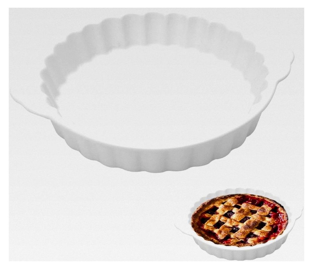 Keramik Kuchenform mit Griffen 20x17x3,8cm, Antihaft-Beschichtung für Pie, Quiche und Tartes, geeignet für Mikrowelle, Spülmaschine und Ofen (We...