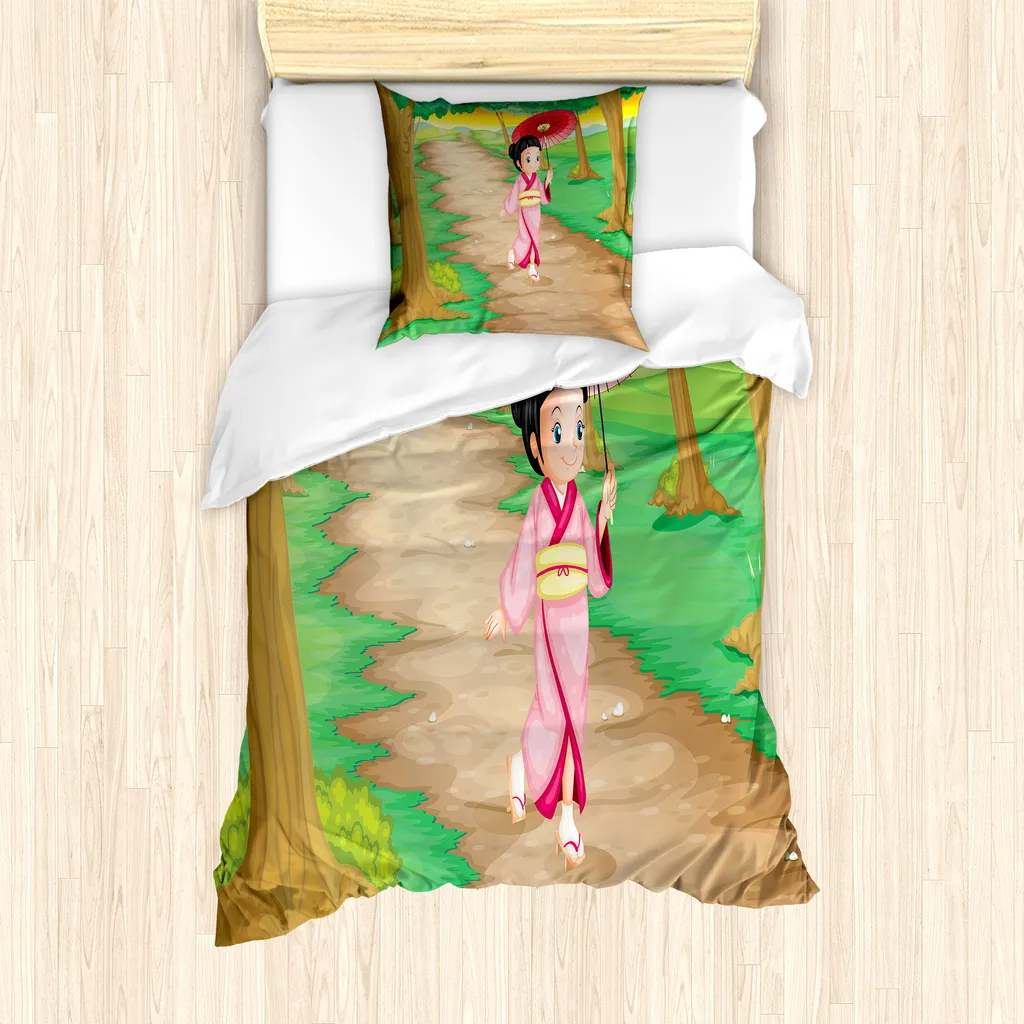 Set Copripiumino Bambini ABAKUHAUS Geisha 135x200 Antiacaro e Morbido