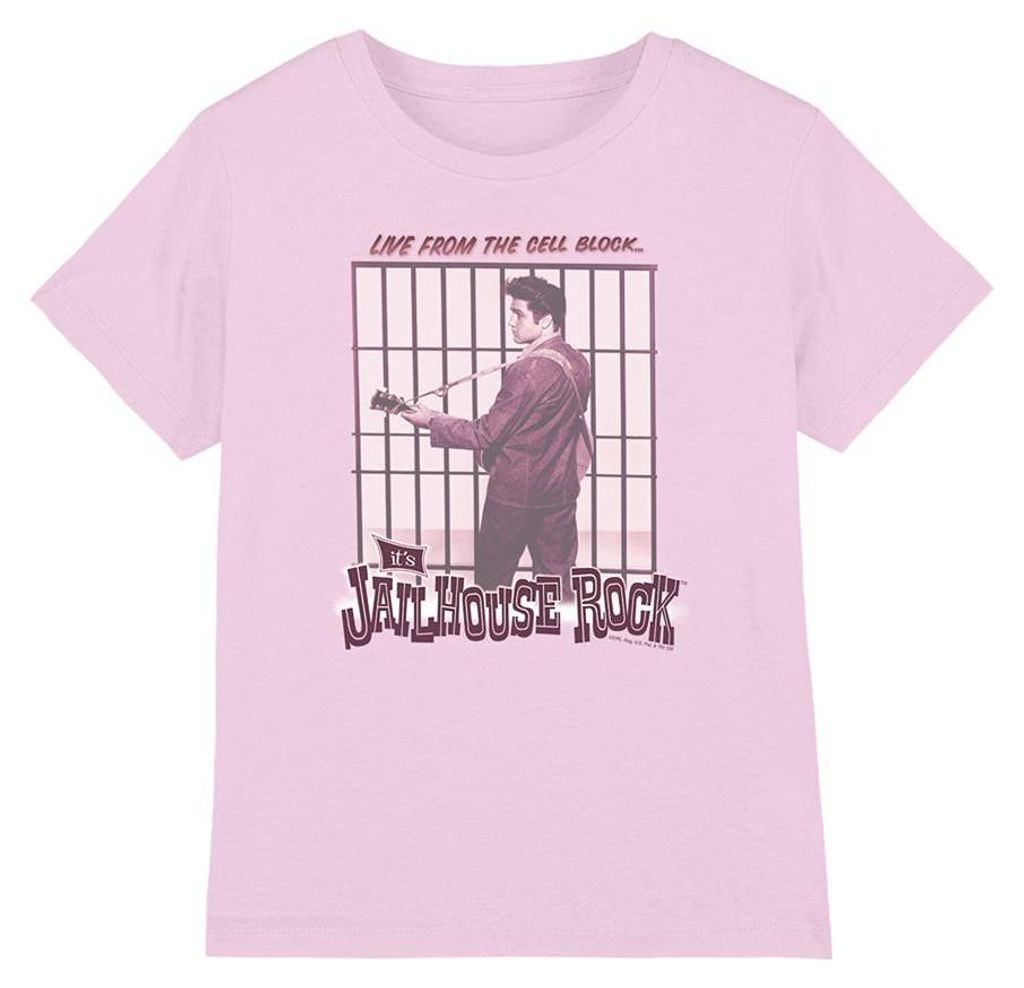 Elvis Presley - "Cell Block" T-Shirt für Kinder TV32964 (152-158) (Pink)