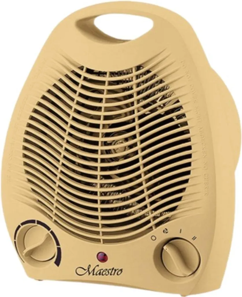 Termoventilatore Riscaldatore elettrico 2000W Tre modalità di funzionamento Ventola calda e fredda Ventola Maniglia di trasporto Beige