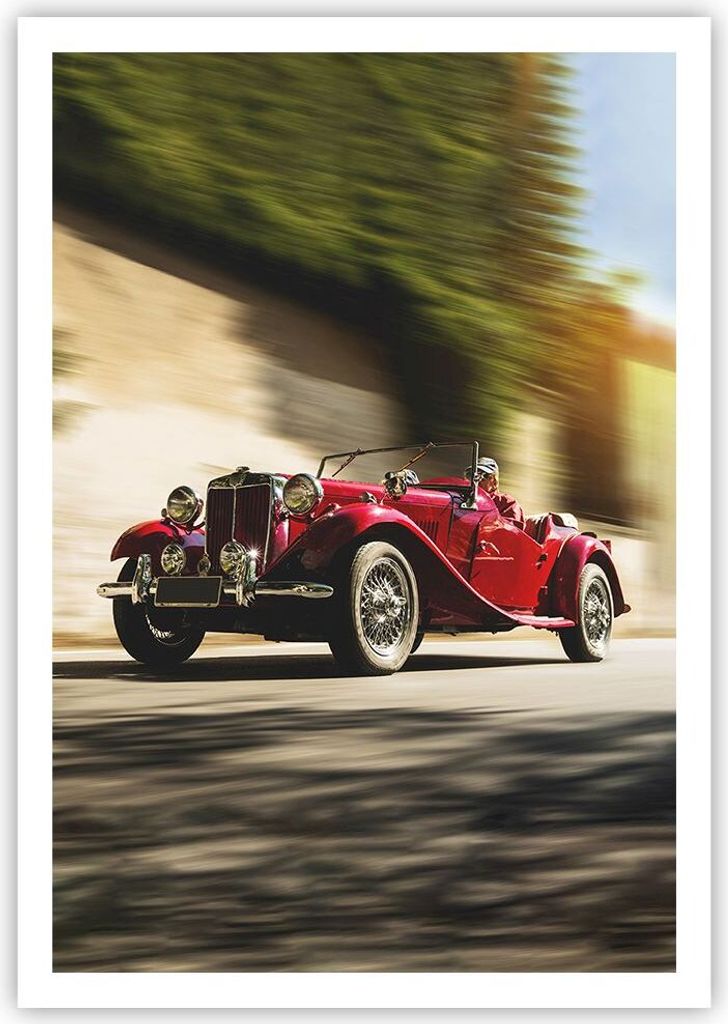 Poster - Poster ohne Rahmen - Mg Rot Auto - 70x100 cm - Wand Bild - Wanddeko - Wandbilder - Kunstposter - Wandposter - Bilder - Kunstdruck - Wandde...