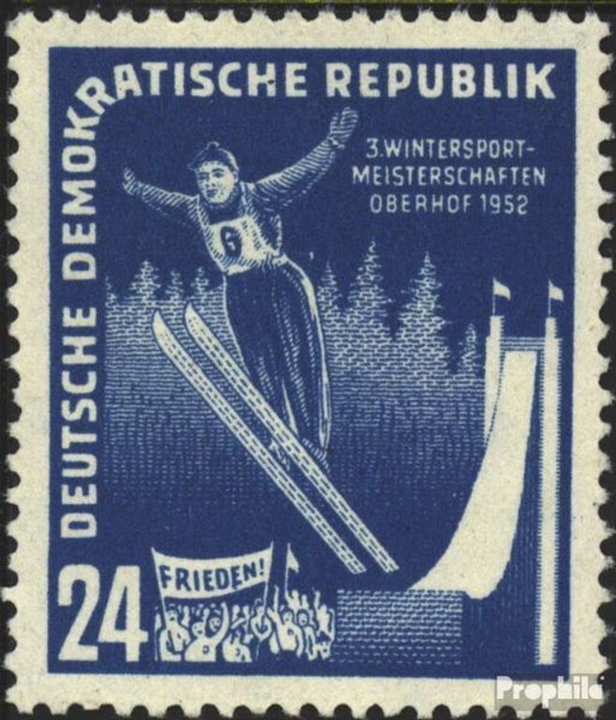 Briefmarken DDR 1952 Mi 299 postfrisch Wintersportmeisterschaften der DDR