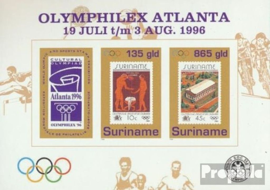 Briefmarken Suriname 1996 Mi Block67 (kompl.Ausg.) postfrisch Briefmarkenausstellung