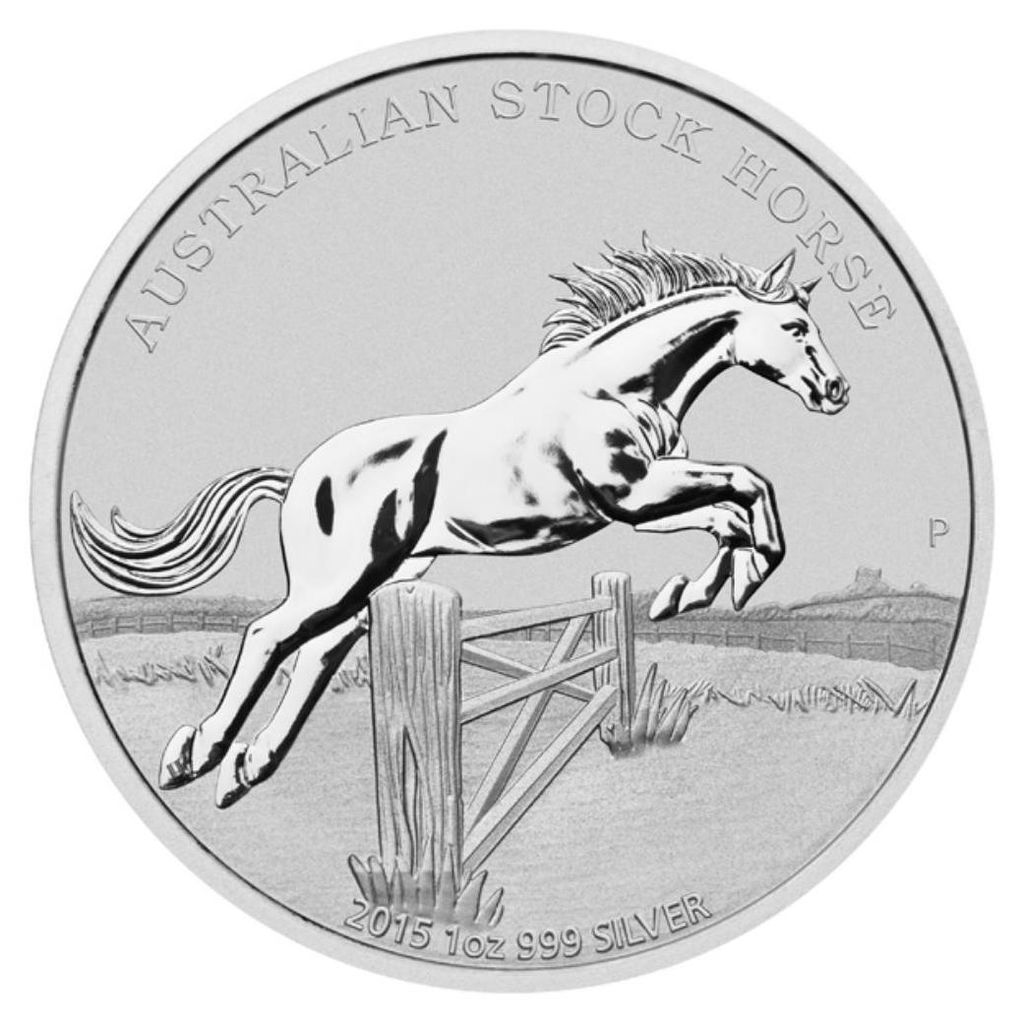 1 Unze Silbermünze Australien Stock Horse 2015 Silber 9999 Sammlermünze