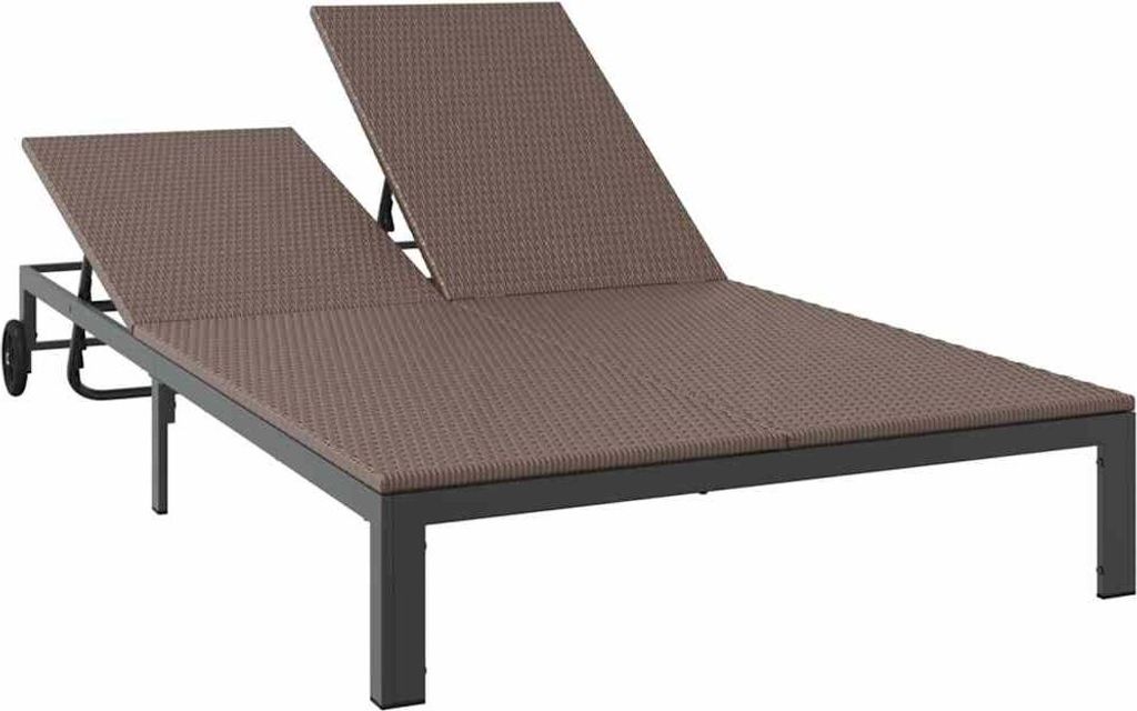 A double chaise lounge chair on a white background.