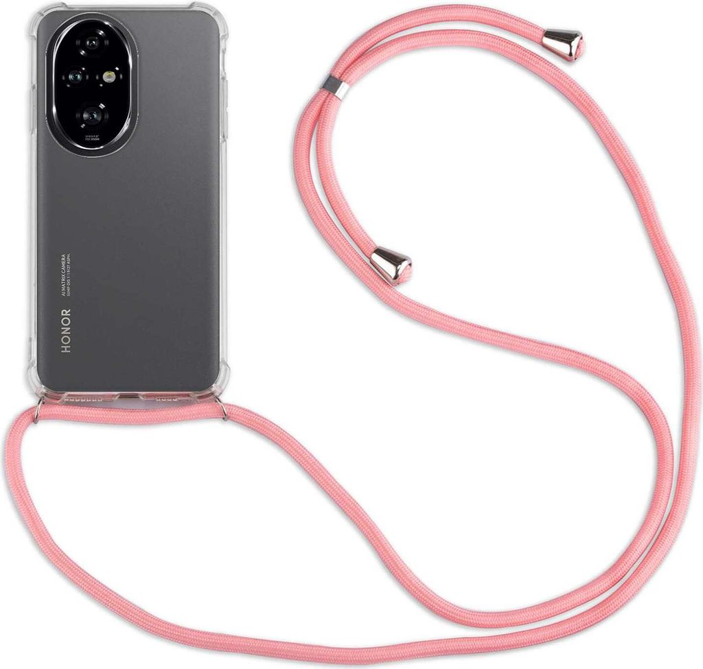 Handykette für Honor 200 Pro Handyhülle mit Band Case Hülle mit Kordel Handy Tasche in Rosa