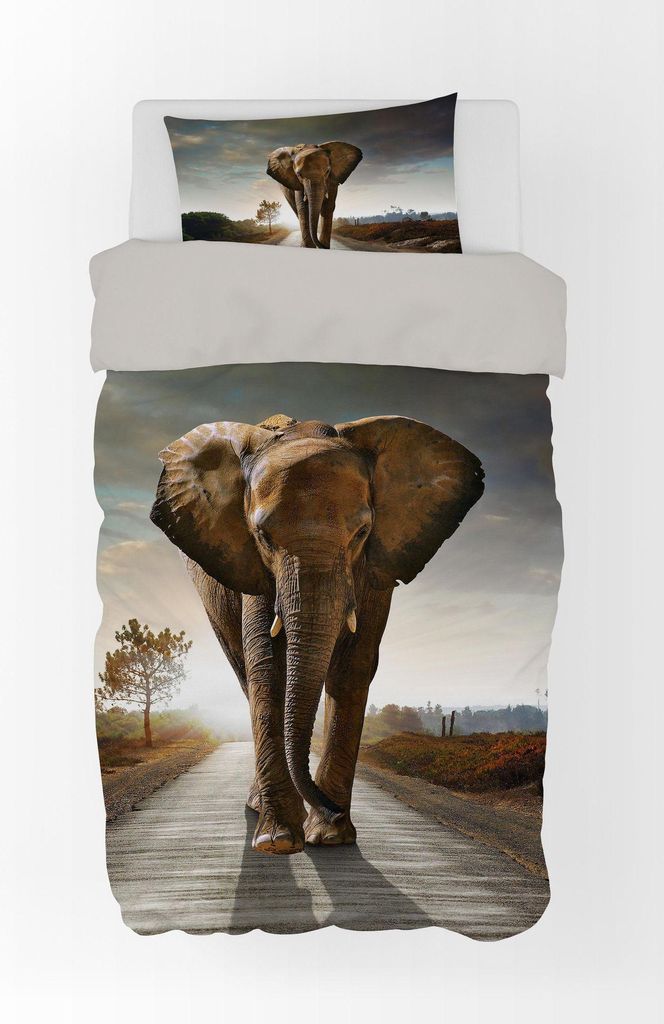 Zestaw pościeli ze słoniem 135x200 cm (80x80 cm) Zdjęcie produktu 