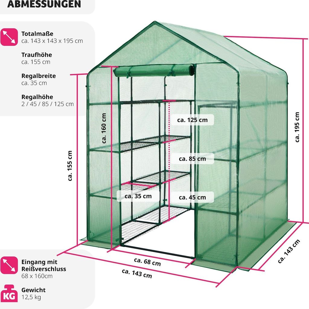Foliengewächshaus mit quadratischer Grundfläche Produktbild 6