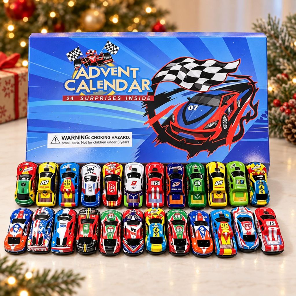 Auto Adventskalender für Kinder, 24 Mini-Rennwagen mit Produktbild 