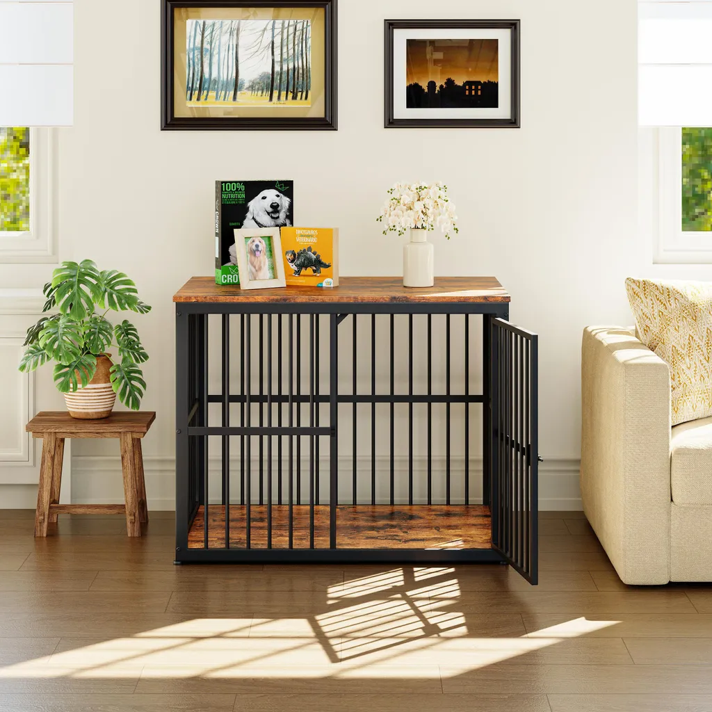 Meuble Cage Chien pour Salon - Solution de Couchage Décorative 84cm - 10
