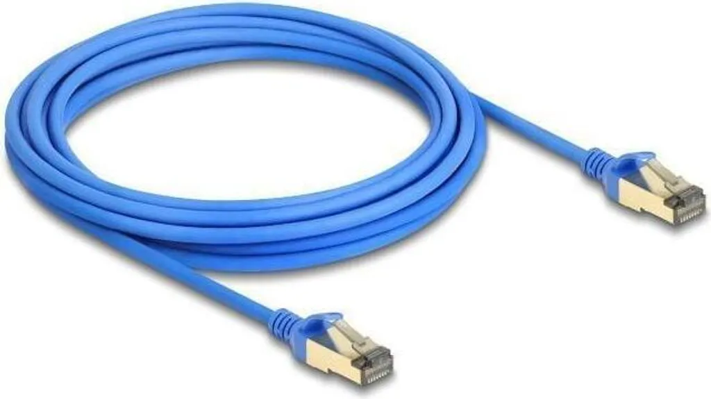 Câble Ethernet Cat8.1 40Gbps F/FTP bleu 5m blindage haute densité