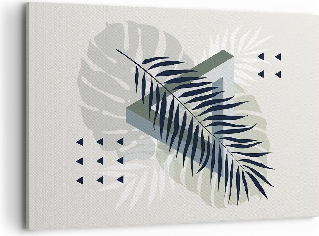 Bild auf Leinwand - Leinwandbild - Einteilig - Monstera Palme Grafik - 100x70cm - Wand Bild - Wanddeko - Wandbilder - Leinwanddruck - Bilder - Wand...
