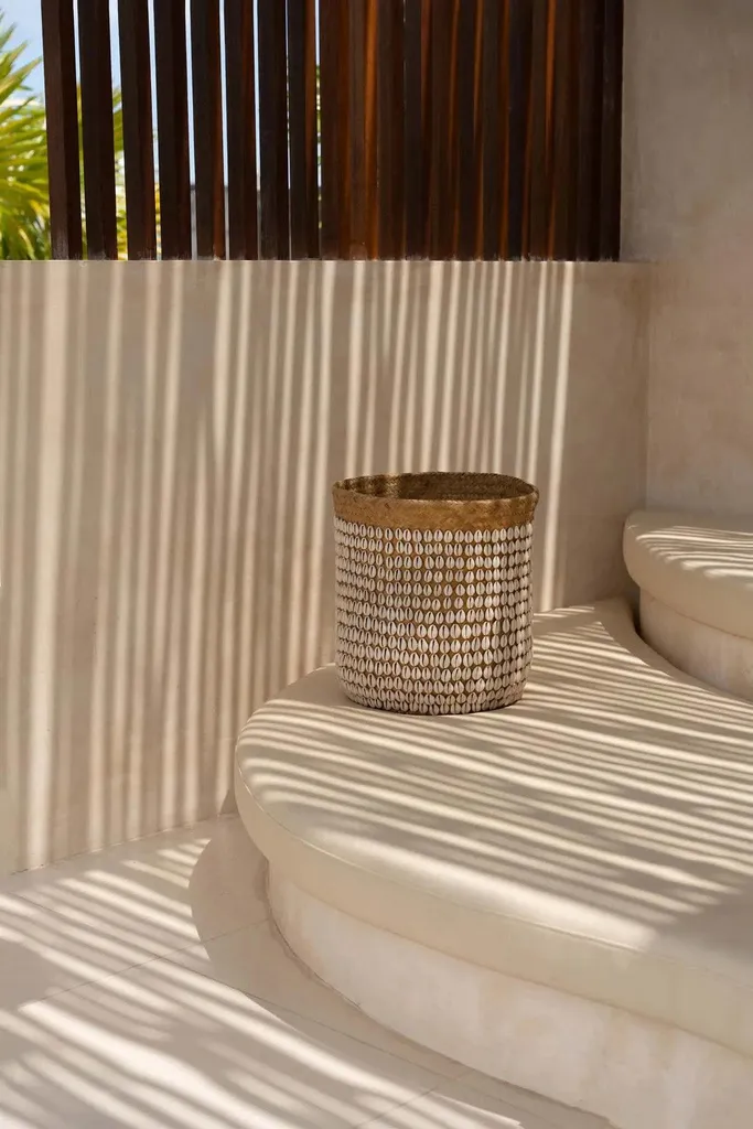 Panier Déco Pandan Marron et Blanc - Solution de Rangement Esthétique - 4
