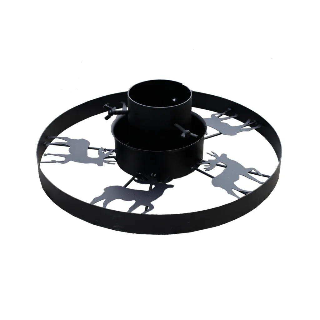 Pied de sapin de Noël en métal Cerf Ø 40cm - Support arbre rustique