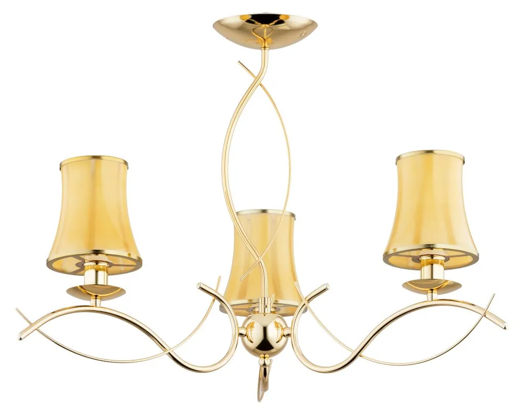Lustre MONZA Alfa doré et ambre 3xE14 47x68 cm - Luminaire chic en métal