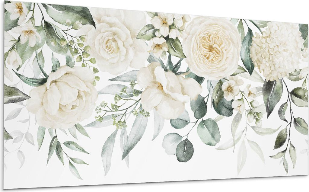 Blumenmuster Mit Blättern – Selbstklebende Fliesen – Wandverkleidung – Wandpaneel – PVC Fliesen – Vinylflisen – PCV Flisen – Selbstk...