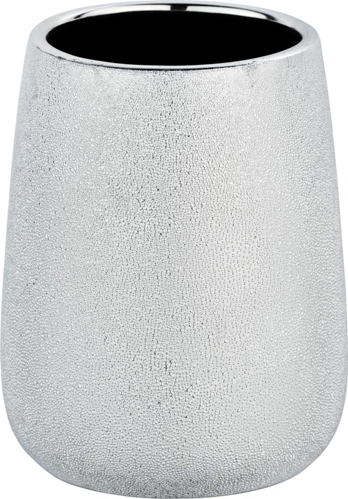 Zahnputzbecher Glimma Silber Keramik