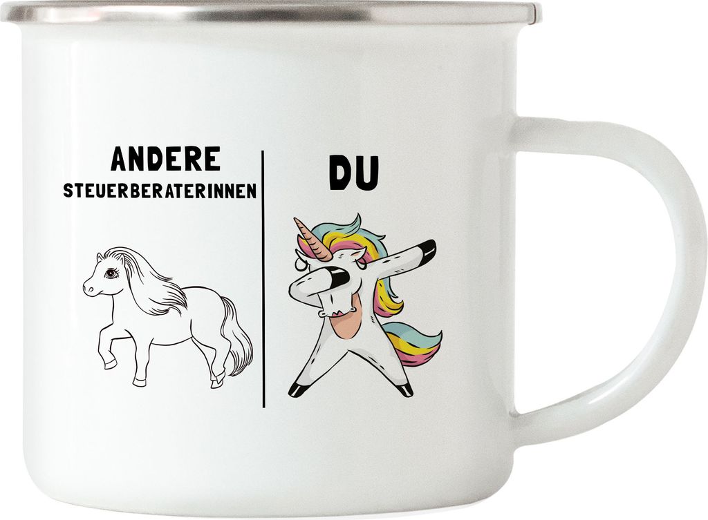Andere Steuerberaterinnen Du Emaille Tasse Steuerberaterin Einhorn Spruch Kollegin Abschiedsgeschenk Rente Ruhestand