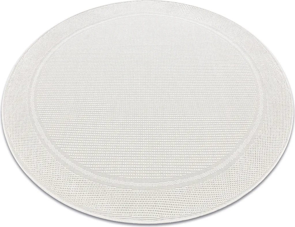 Tapis rond blanc 120 cm TIMO 5979 - Tapis sisal robuste contre l'usure