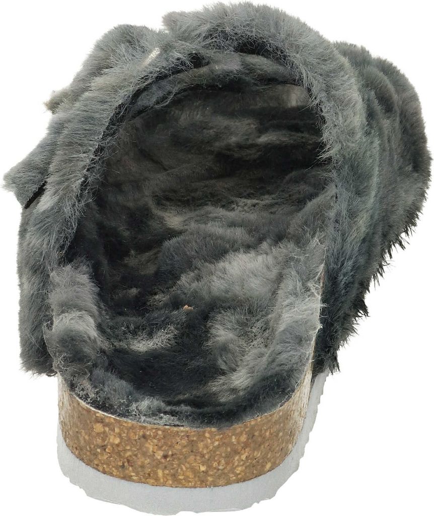 Dr. Brinkmann Damen Hausschuh Pantolette Plüsch Flauschstoff Bonillo, Größe:41 EU, Farbe:Schwarz