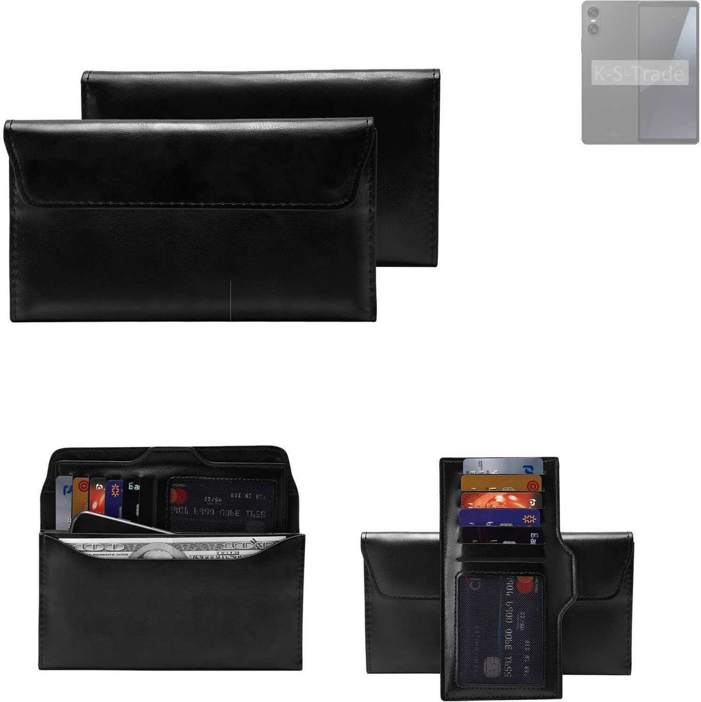 K-S-Trade Handy Hülle kompatibel mit Sony Xperia 10 VI Schutz Hülle Tasche Schutz Case Handytasche Kunstleder schwarz, 1x