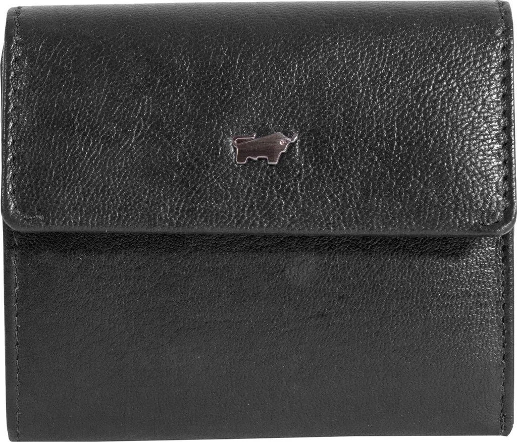 Porte-monnaie Anna Braun Büffel Cuir Noir Protection RFID 4 Cartes